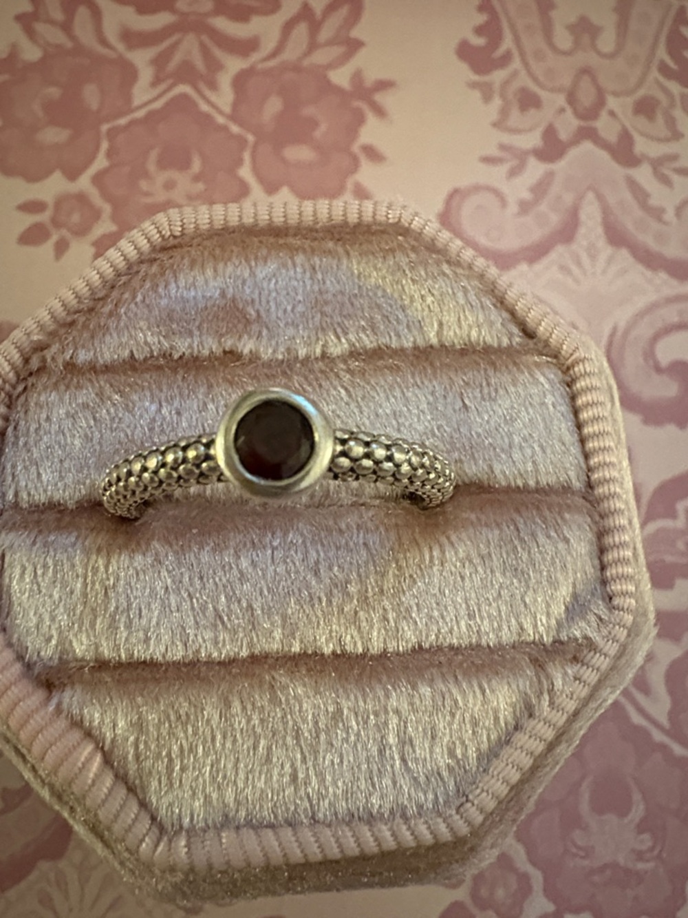 Silver Garnet Bezel Ring - Red Stone Thailand 925